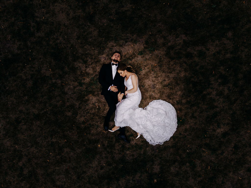 Sesja plenerowa poślubna z drona